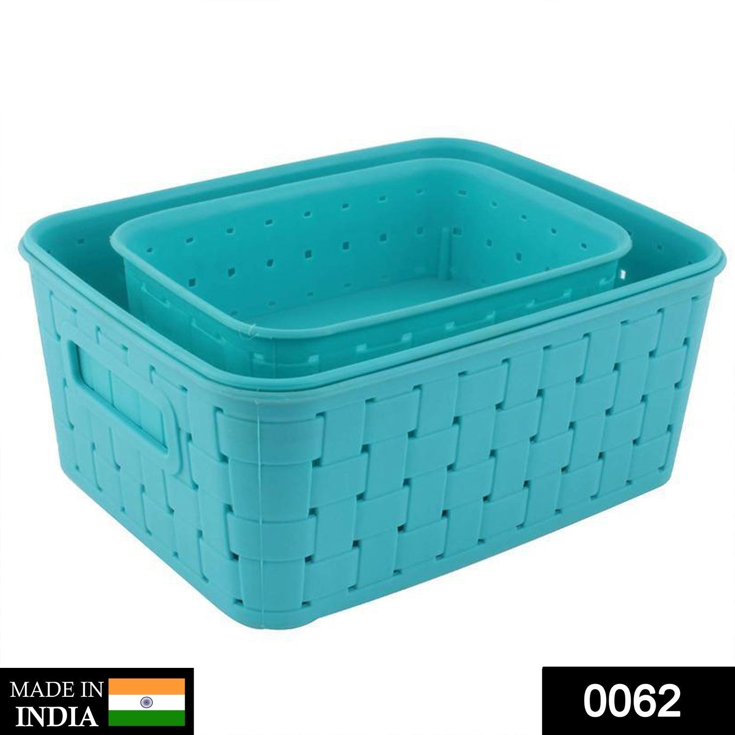 062 Smart Baskets for Storage(Set of 3) Sky Blue DeoDap