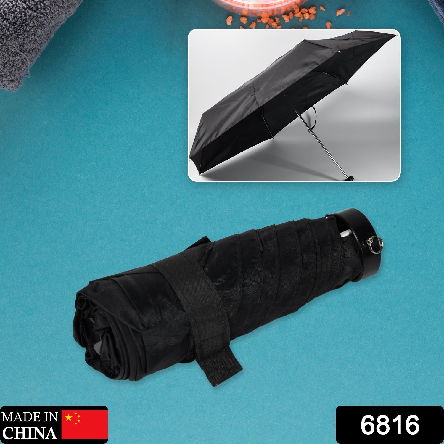 6816 Open Close Umbrella, Windproof & Water-Resistant Foldable Umbrella for Men & Women - Rain & UV Protection DeoDap