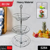 5264 3Tier Fruit Basket, Wire Fruit Bowl or Produce Holder Three Tier Fruit Basket Stand for Storing & Organizing Vegetables, Eggs, etc DeoDap