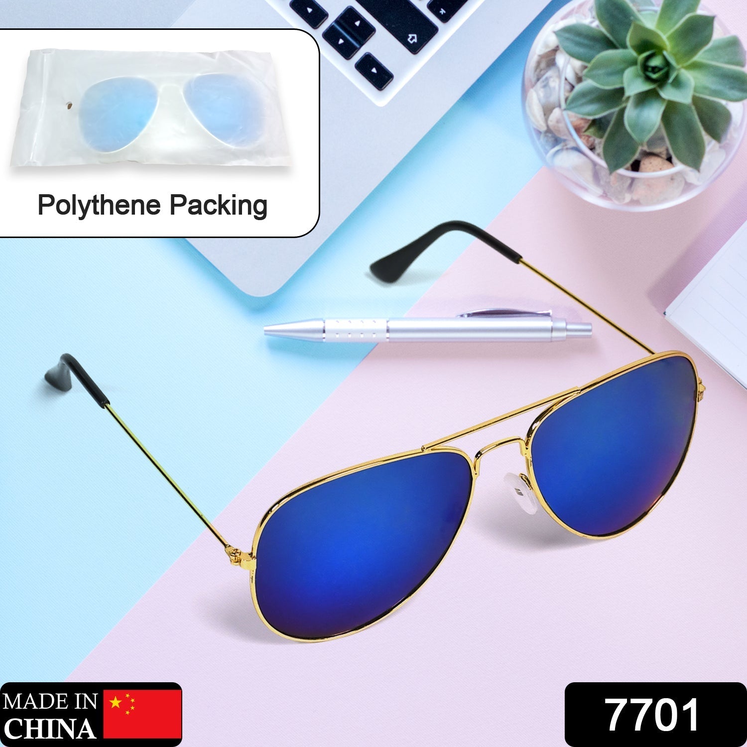 7701 classic Sunglasses for Men & Women, 100% UV Protected, Lightweight DeoDap