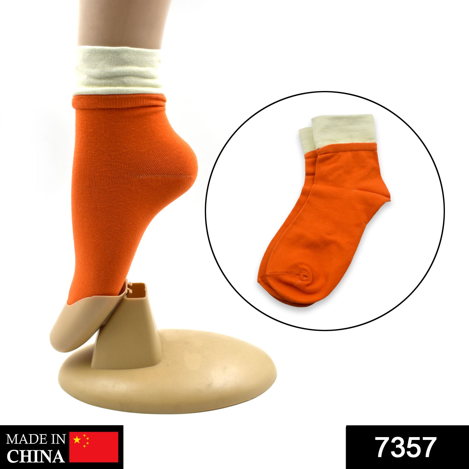 7357 Socks Breathable Thickened Classic Simple Soft Skin Friendly (1Pair)