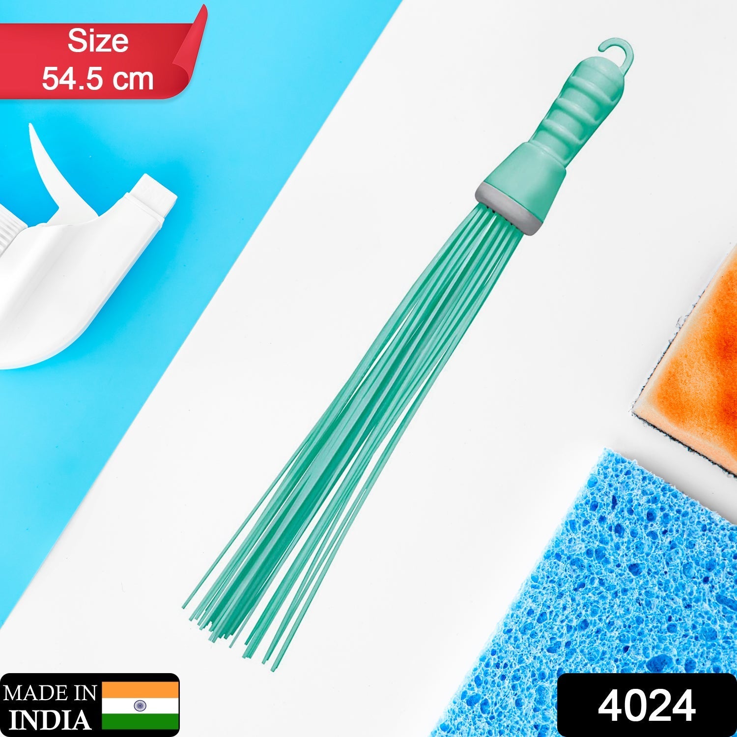 4024 Plastic Hard Bristle Broom for Bathroom Floor Cleaning and Scrubbing, Wet and Dry Floor Cleaning DeoDap