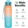 0325 Motivational Water Bottle with Straw & Time Marker, BPA-Free Tritan Portable Gym Water Bottle, Leakproof Reusable, Special Design for Your Sports Activity, Hiking, Camping DeoDap