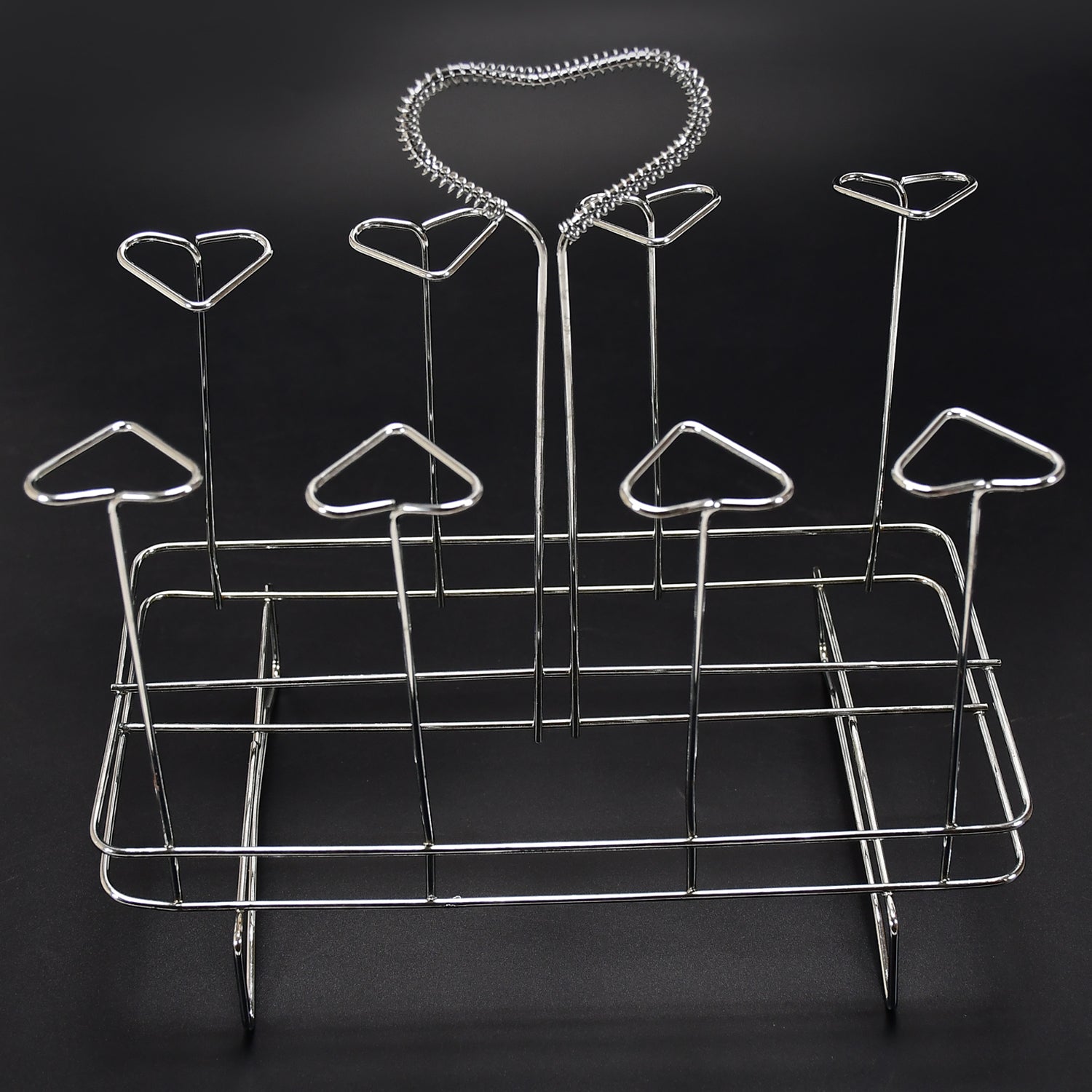 5132 Multipurpose Stainless Steel Glass Holder for Kitchen Dining Table ( 9 Glass Stand ) DeoDap