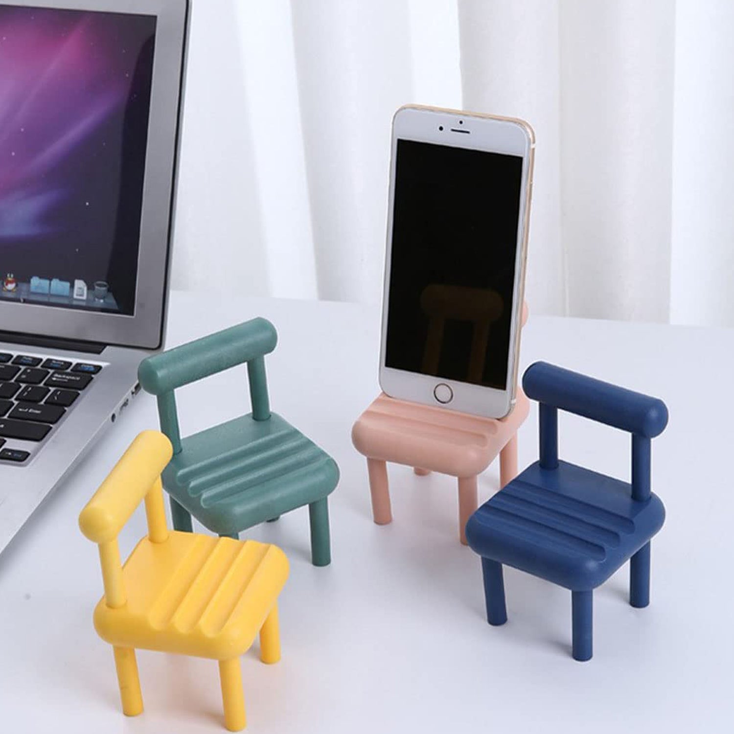 8886 Mobile Phone Holder, Mini Chair Cell Phone Stand, Portable Smartphone Dock, Cellphone Holder for Desktop Design Compatible with All Mobile Phones (1 Pc)