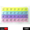 0383 Pill Case- 4 Row 28 Squares Weekly 7 Days Tablet Box Holder Medicine Storage Organizer Container DeoDap