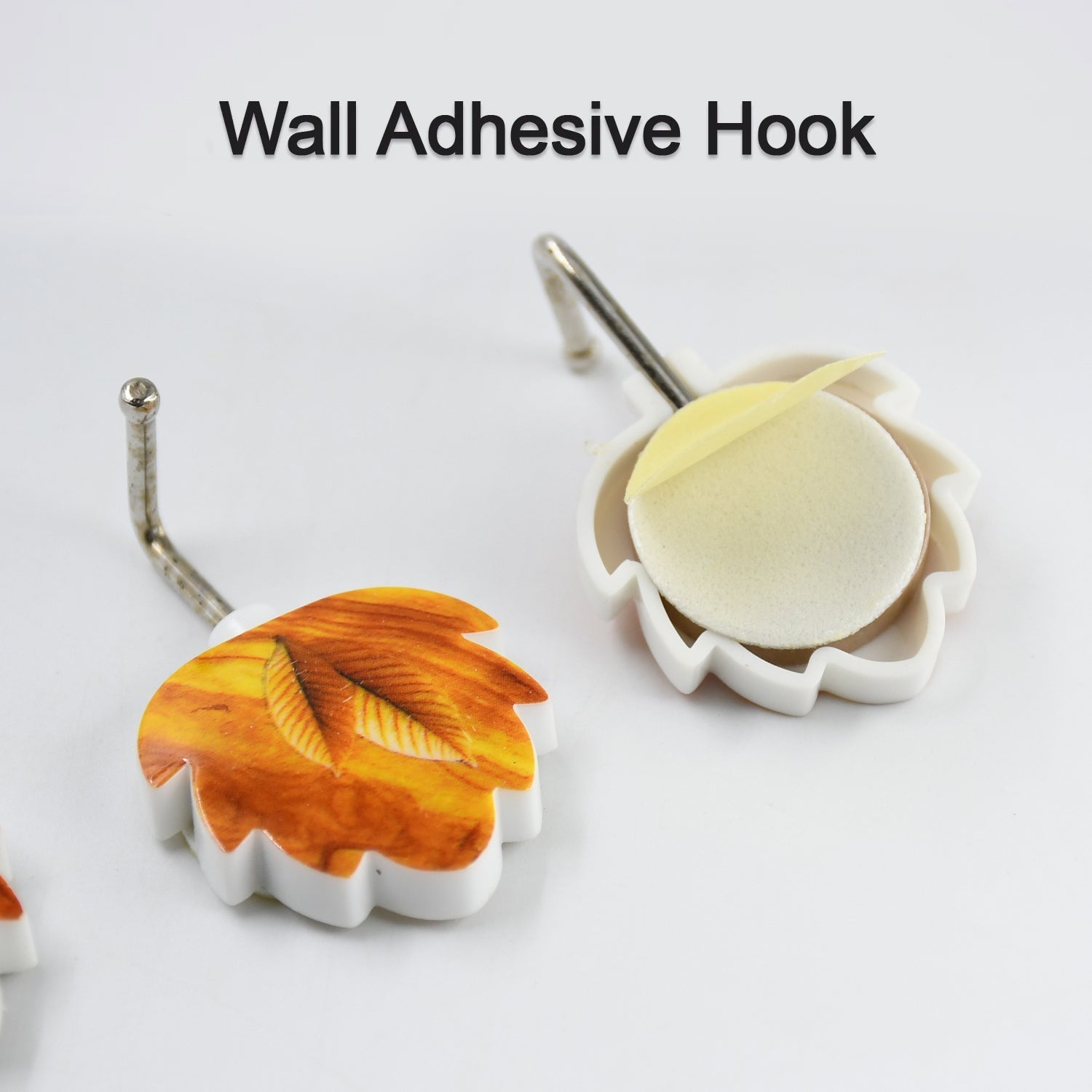 4585 Leaf Shape Hook Strong Adhesive Hook Use For Home Decor , Office & Multi Use Hook (3pc). DeoDap
