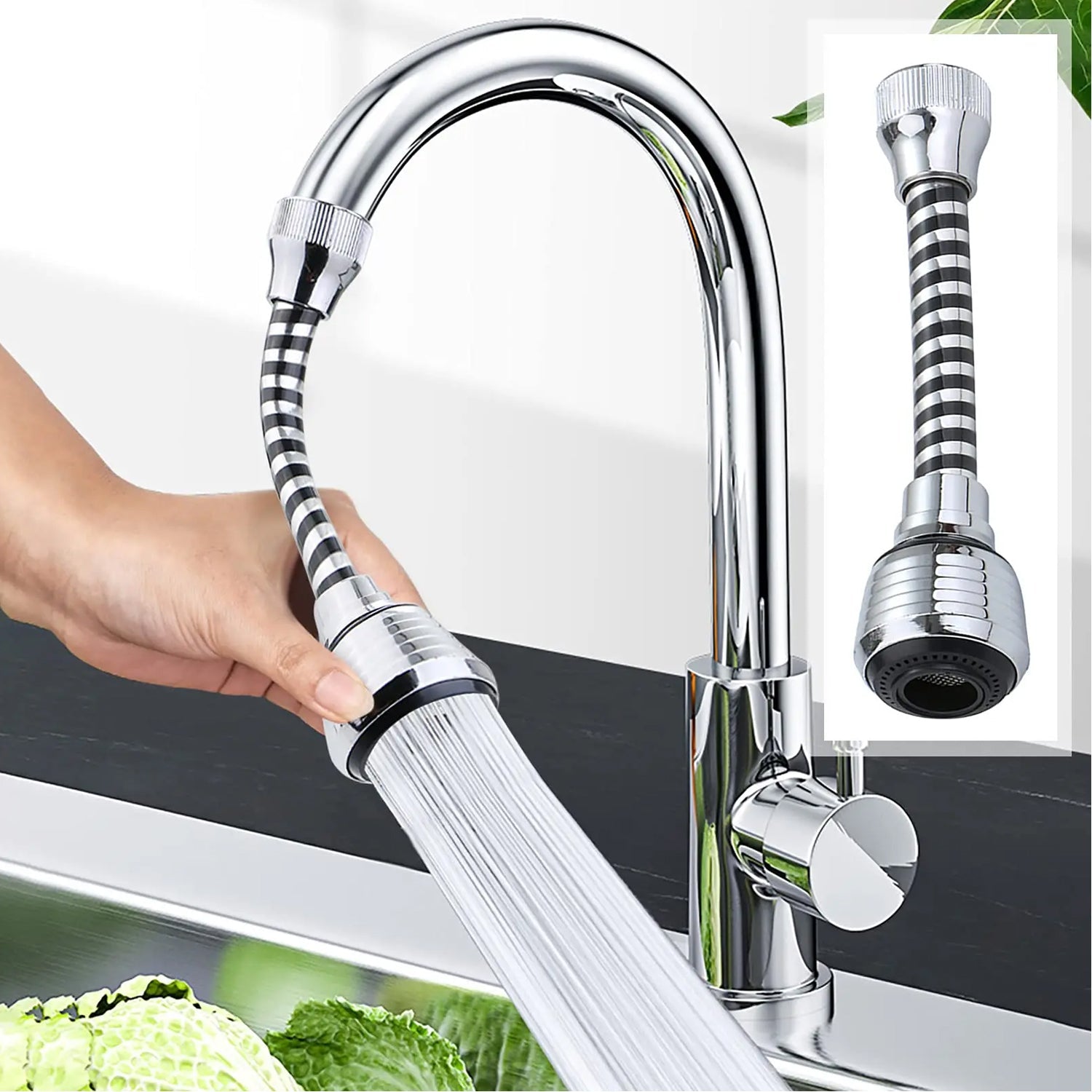 0550  Tap Spray Head Kitchen Faucet Extender Universal Faucet Spray Head Adapter Faucet Sprayer Attachment Jaywayne Kitchen Faucet Sprayer Movable Kitchen Faucet Head 360° Rotatable Anti -Splash Tap Water Saving Faucet for Kitchen (1 Pc)