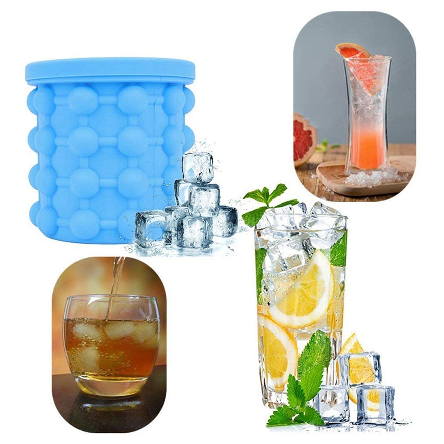 7196 Magic Silicone Ice Cube Maker Genie Space Saving Kitchen Ice Bucket Summer Beach. DeoDap