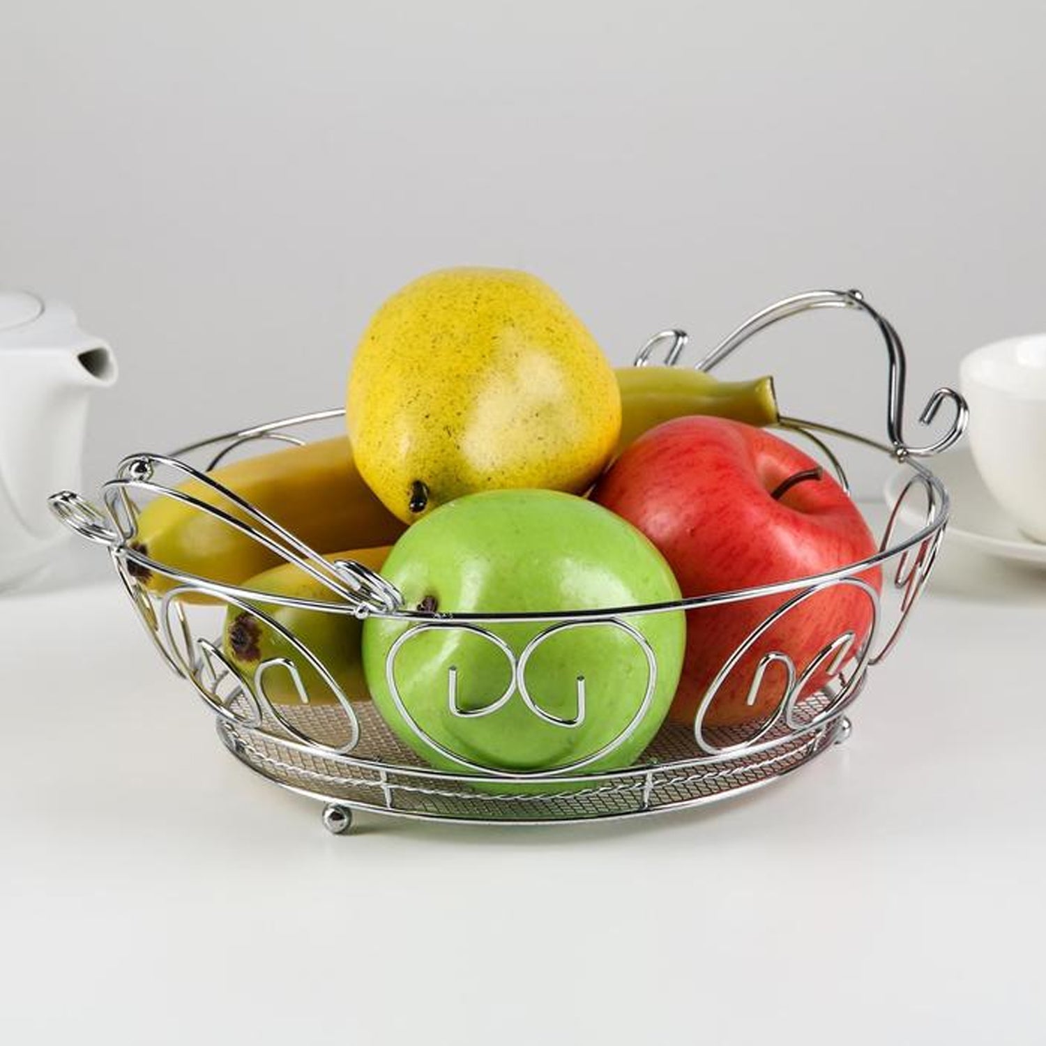 5138 Multipurpose Stainless Steel Modern Folding Fruit and Vegetable Basket (Silver, 8 Shapes) DeoDap