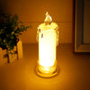 8437 White LED Flameless Candles Battery Operated Pillar Candles Flickering Realistic Decorative Lamp Votive Transparent Flameless Ornament Tea Party Decorations for Hotel, Scene,Home Decor, Restaurant, Diwali Decoration Candle Crystal Lamp (1 Pc)