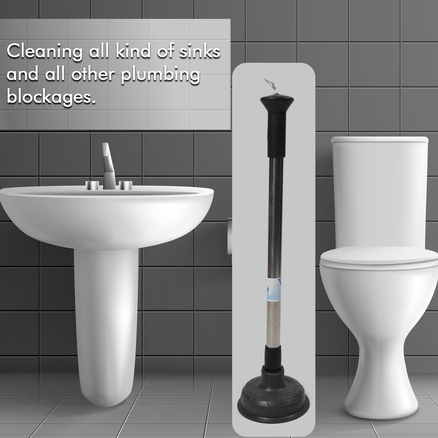 4032 Drain Unblocker Cleaner Sink Plunger Cleaning Pump For Kitchen Sink, Toilet, Bathroomoilet_plunger_pump DeoDap