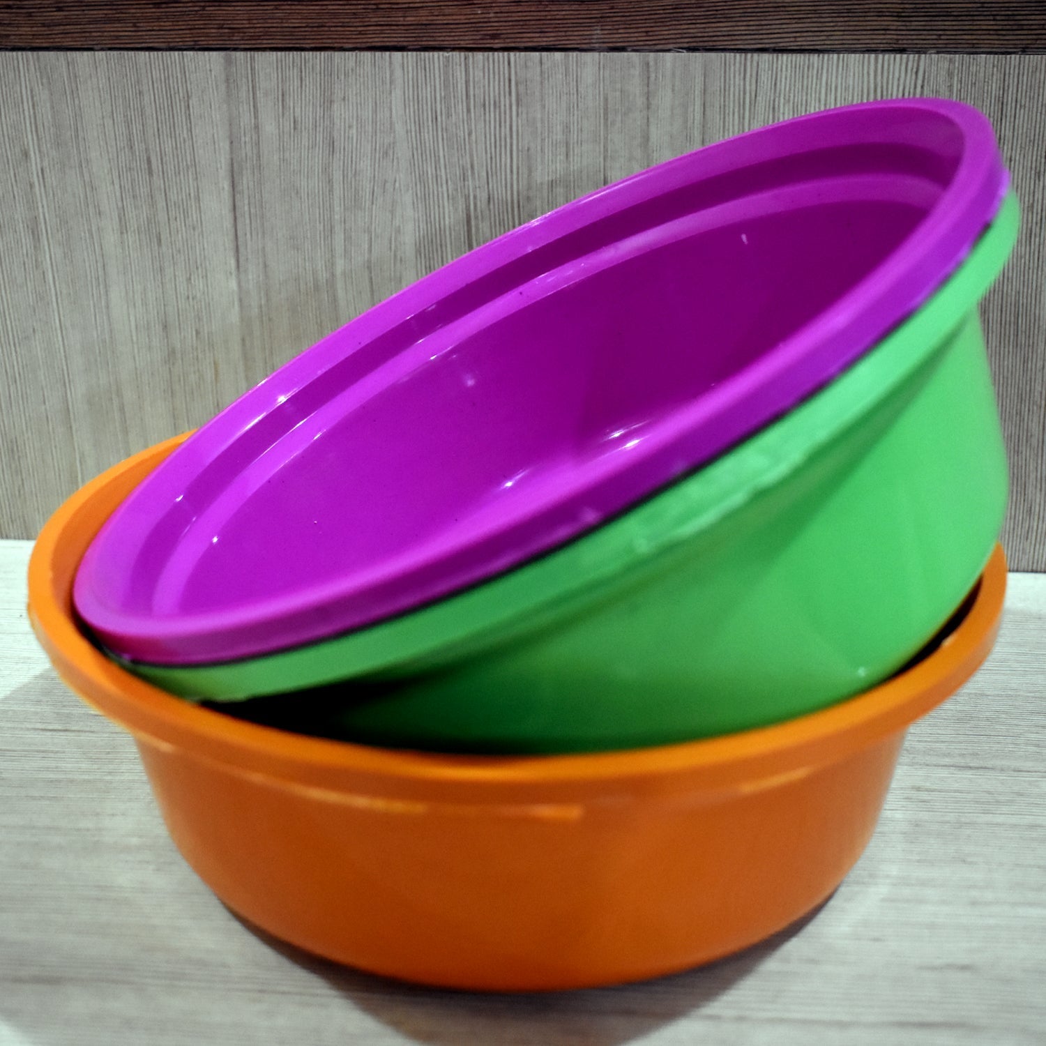 2592 Round Plastic Basin And Plastic Mixing Bowl Set. DeoDap