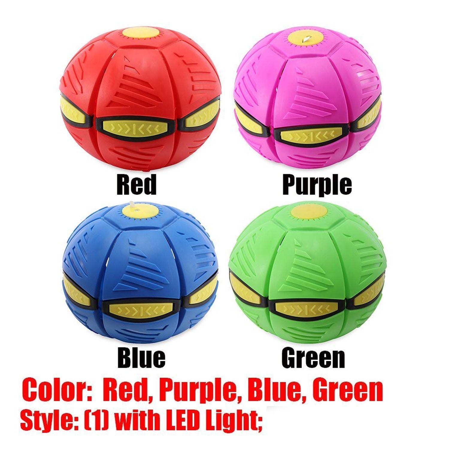 8039  Football Flat Throw Disc - with 3 LED Light Flying Toys DeoDap