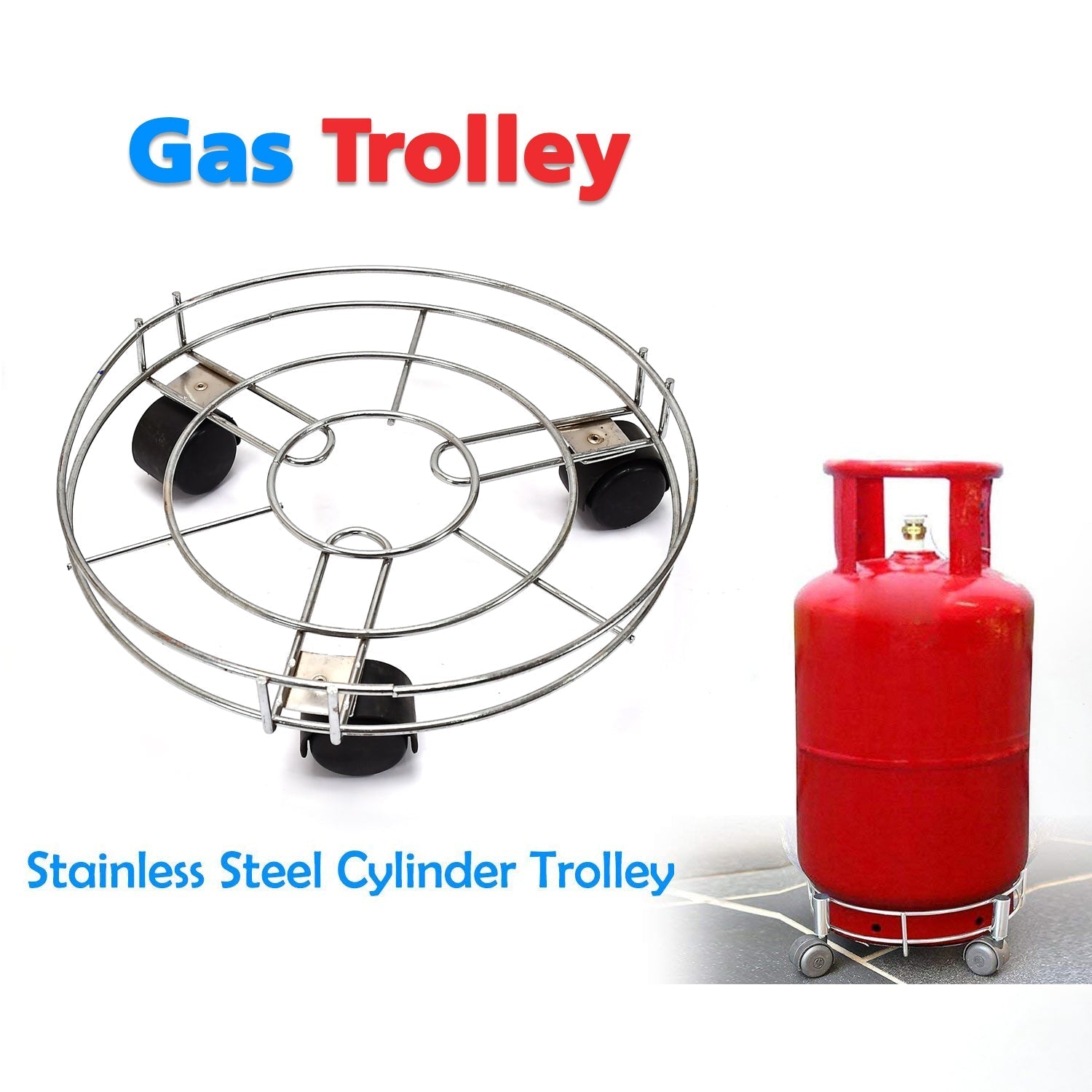 5197 Gas Trolly Steel Heavy Duty Gas Trolly For Kitchen Use DeoDap