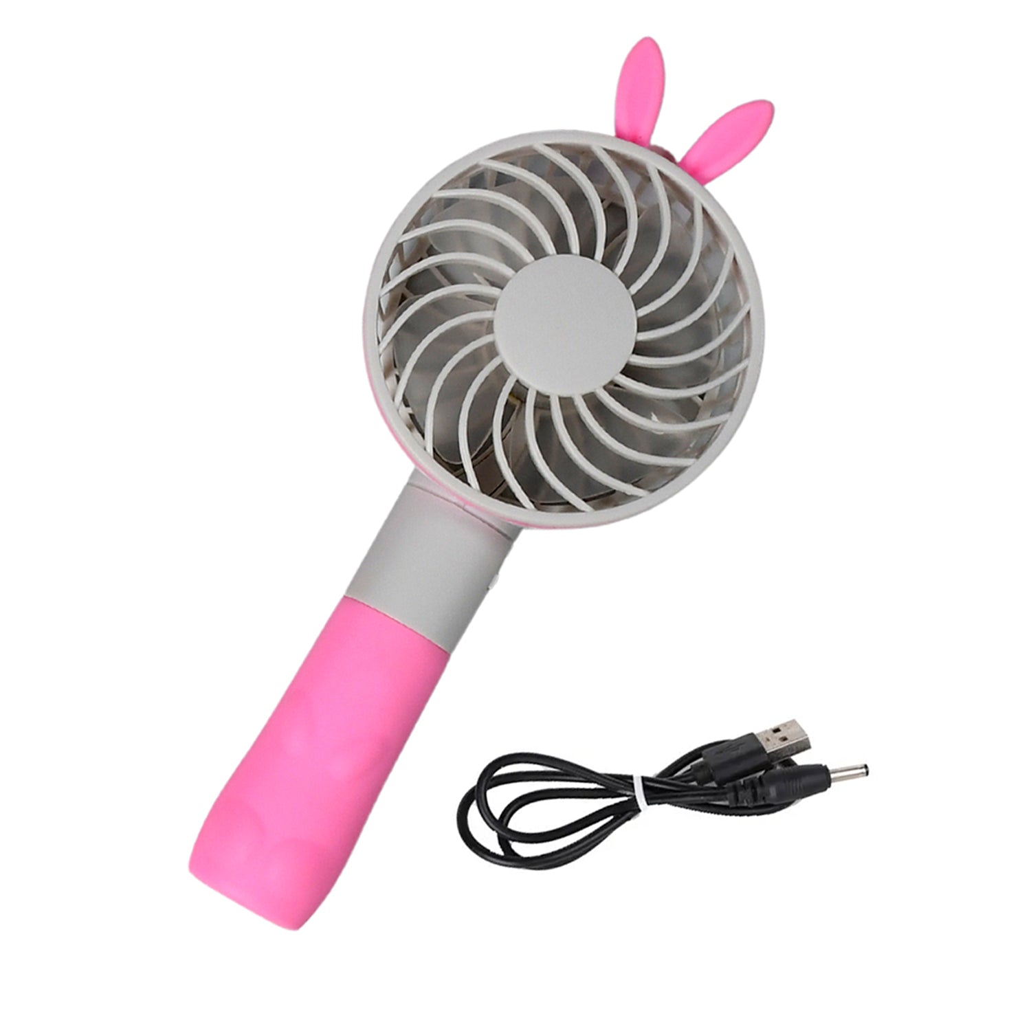 4811 Portable Princess Rabbit Styled Rechargeable Handheld Fan For Travel , home & Office Use DeoDap