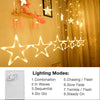 1253 12 Stars Curtain String Lights, Window Curtain Lights with 8 Flashing Modes Decoration for Festivals-11