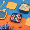 2838A BLUE DOUBLE-LAYER PORTABLE LUNCH BOX STACKABLE WITH CARRYING HANDLE AND SPOON LUNCH BOX , Bento Lunch Box DeoDap