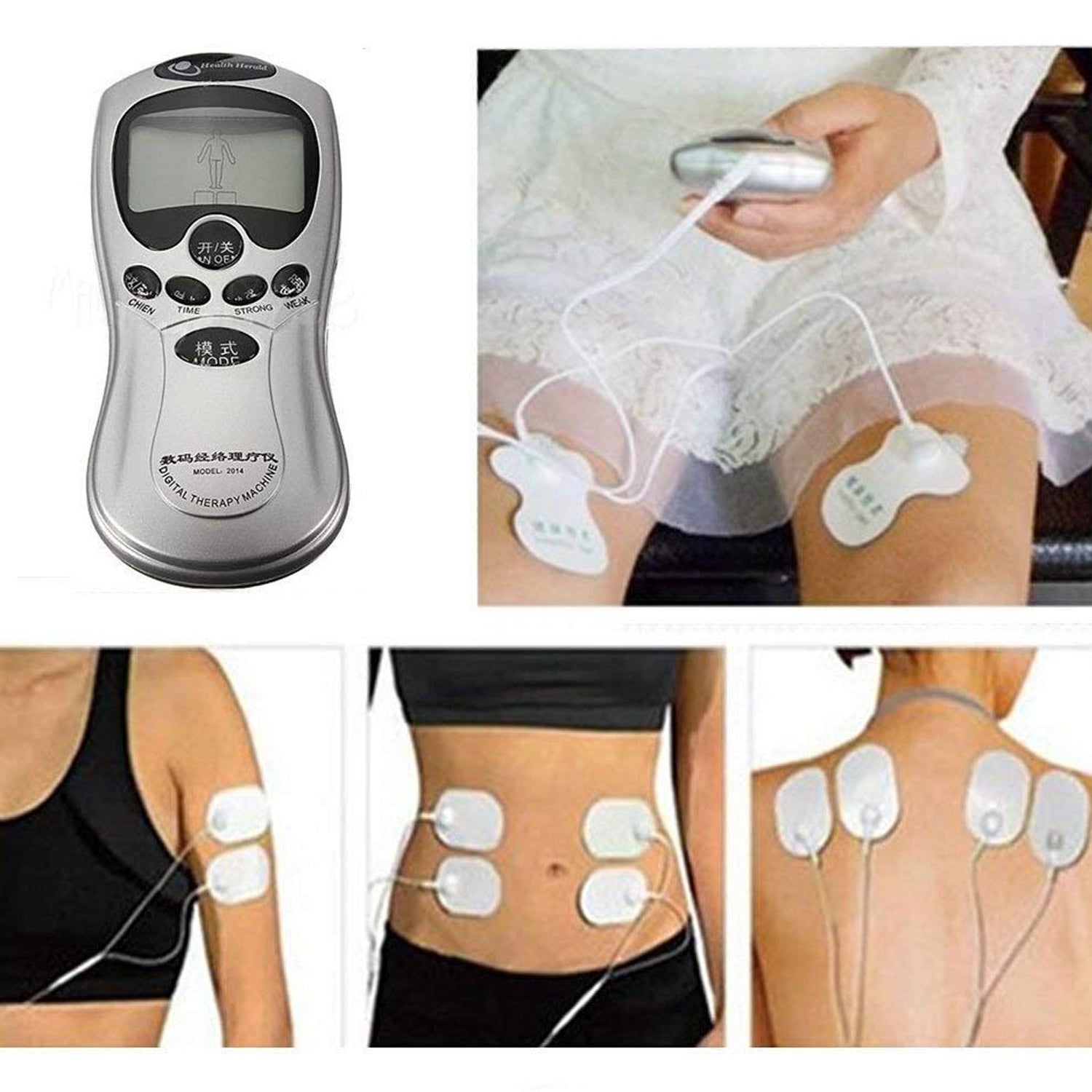 6728  Multifunctional Massager, Acupuncture Machine Electric Digital Therapy neck back electronic pulse full body massager Therapy Pulse Muscle Relax Massager & Meridian, 2 Electrode Pads,  health care equipment, Massager Set (Adapter Not Included)