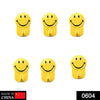 604 Plastic Self-Adhesive Smiley Face Hooks, 1 Kg Load Capacity (6pcs) DeoDap