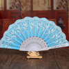 4930 Hand Folding Fan, Chinese Vintage Style Handheld Fan with Fabric Sleeve DeoDap