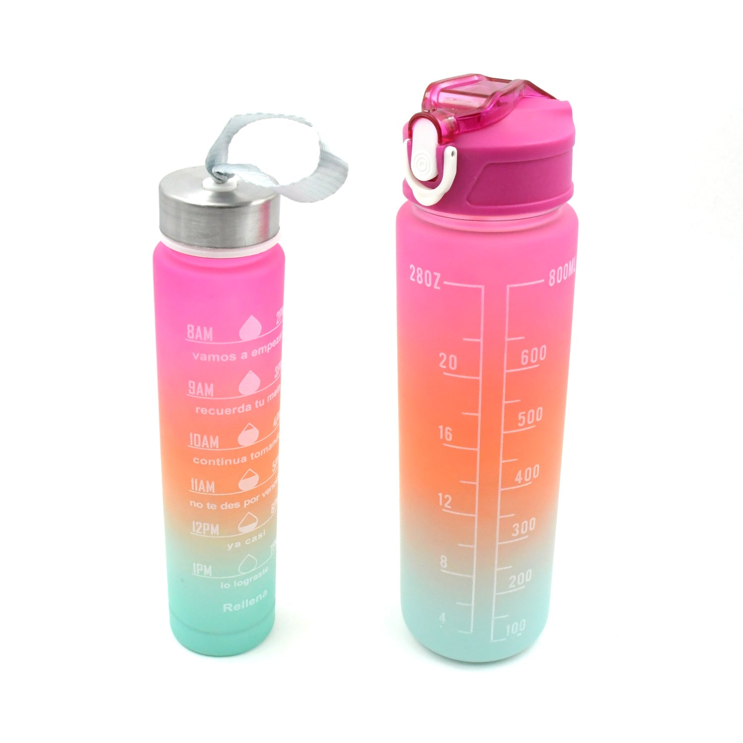 0286 Plastic Water Bottle 2 pc Different Size Bottle High Quality Water Bottle Plastic Water Bottle BPA-Free & Leak-Proof!  Cartoon Printed Design for Kids' School, For Fridge, Office, Sports, School, Gym, Yoga (2 Pc Set)