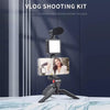 6054 Vlogging Kit for Video Making with Mic Mini Tripod Stand, LED Light & Phone Holder Clip for Making Videos DeoDap