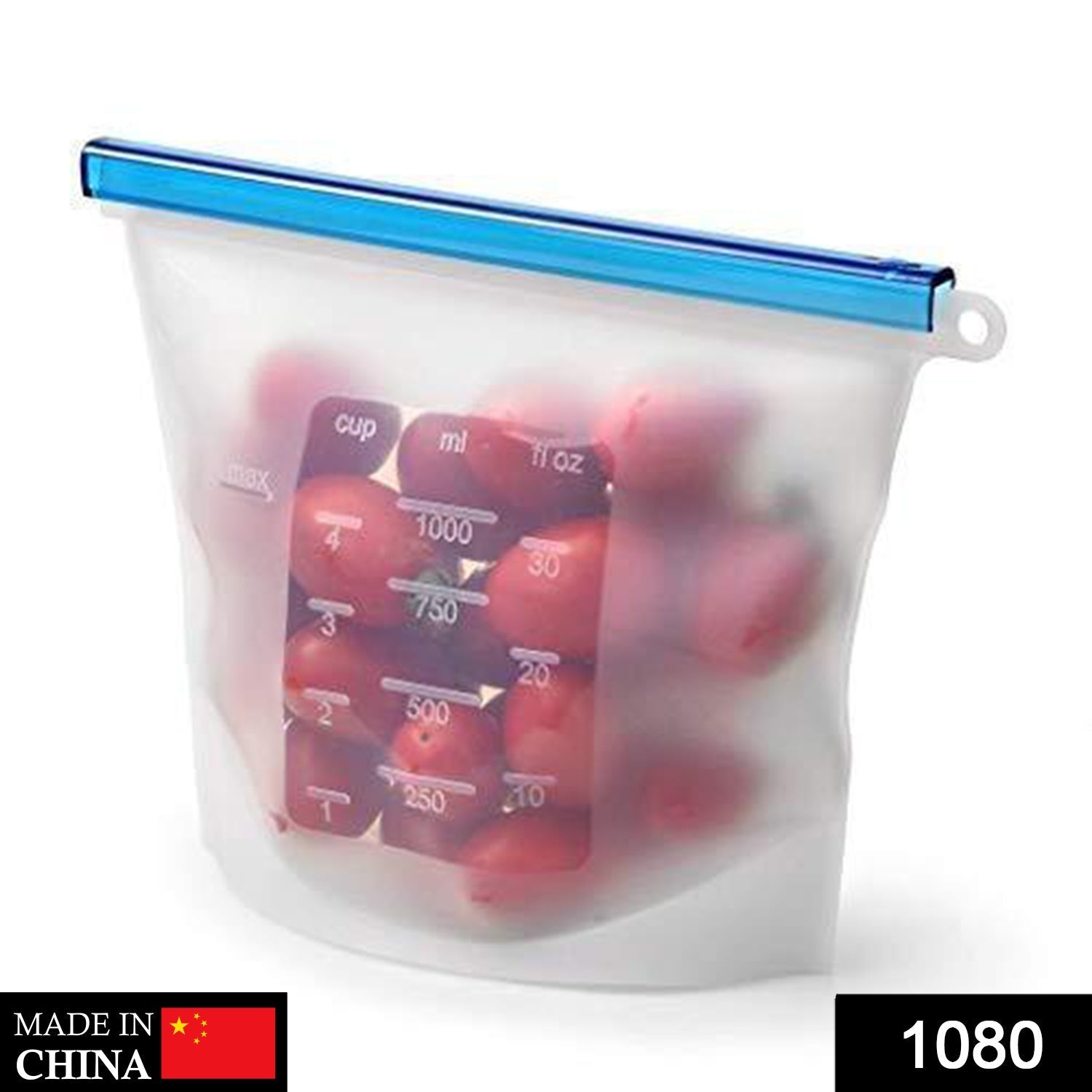 1080 Reusable Silicone Airtight Leakproof Food Storage Bag - 1 ltr DeoDap