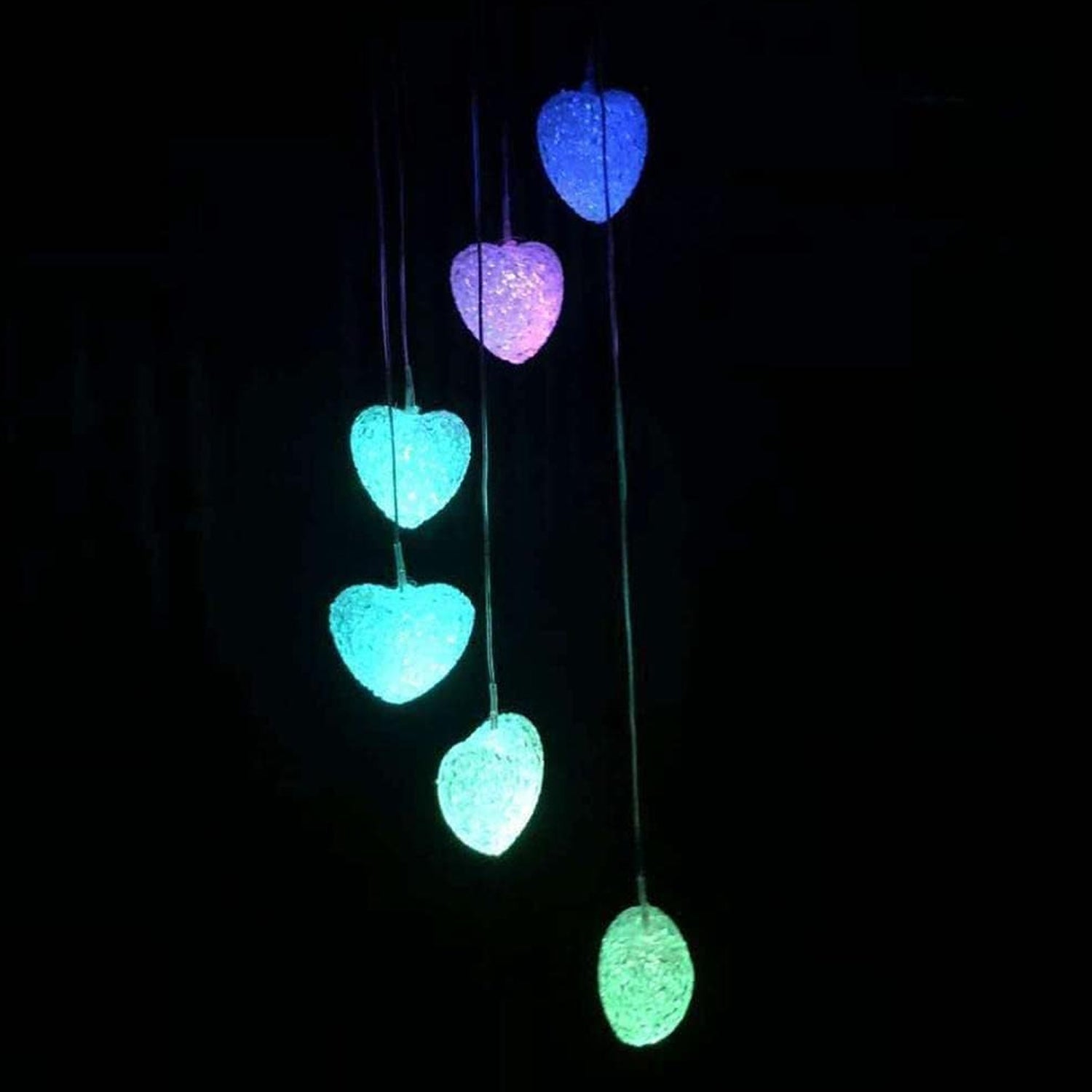 8316 Solar Powered LED Wind Chime Light 6LED Colorful Chime Craft Wind bell Wind Heart Decor Outdoor Decorative Wind Portable