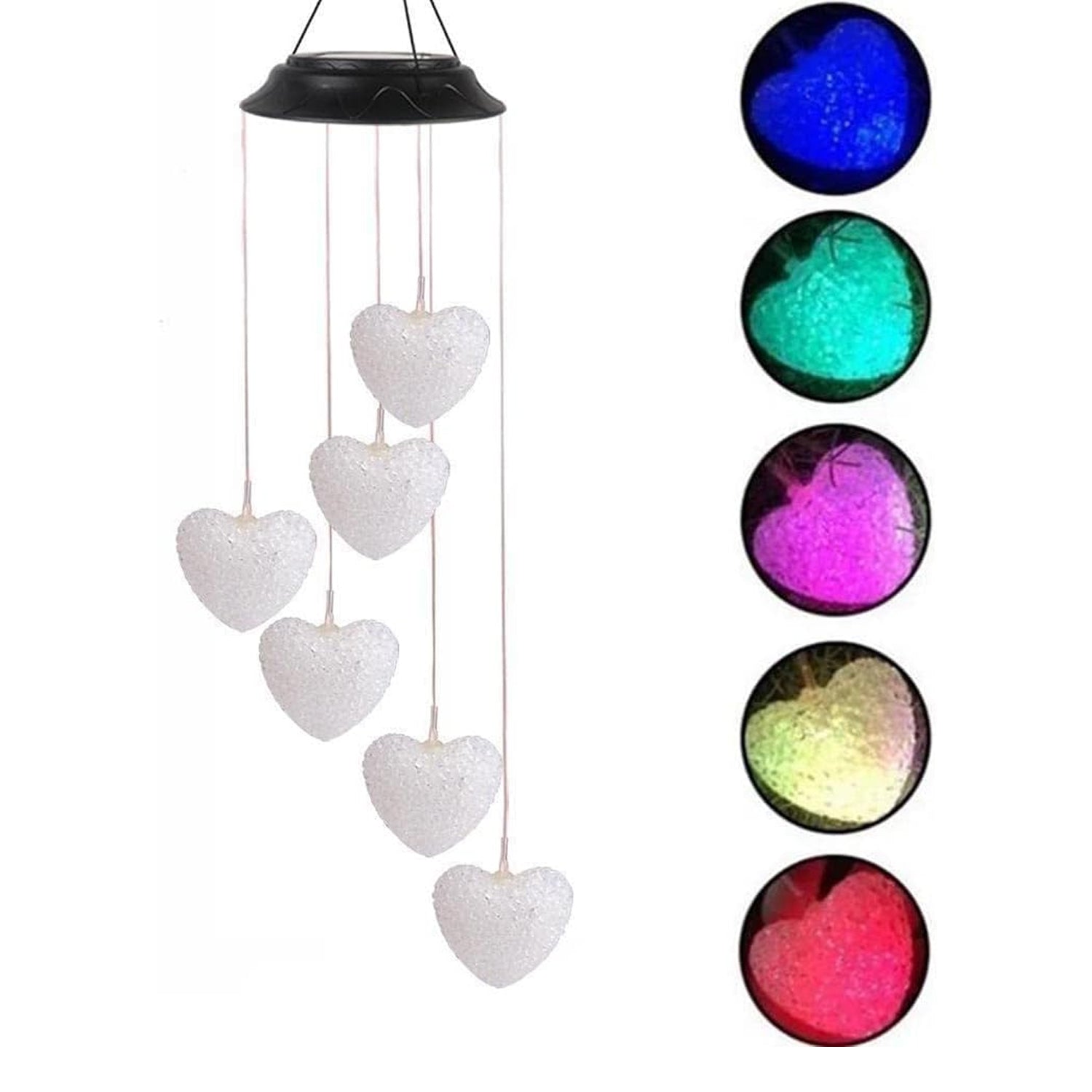 8316 Solar Powered LED Wind Chime Light 6LED Colorful Chime Craft Wind bell Wind Heart Decor Outdoor Decorative Wind Portable