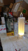 8437 White LED Flameless Candles Battery Operated Pillar Candles Flickering Realistic Decorative Lamp Votive Transparent Flameless Ornament Tea Party Decorations for Hotel, Scene,Home Decor, Restaurant, Diwali Decoration Candle Crystal Lamp (1 Pc)