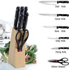 102 Kitchen Knife Set with Wooden Block and Scissors (5 pcs, Black) BUDGET HUB
