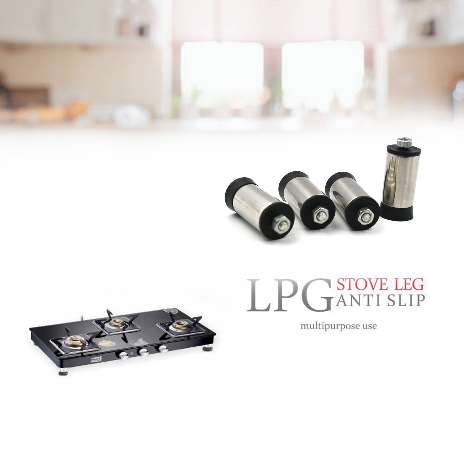 2021 Stainless Steel LPG Stove Legs 4pcs DeoDap