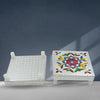 Handicraft Meenakari Wooden Chowki Puja Bajot For Home & Office Decor for Puja Multicolour (2 Pc Set)