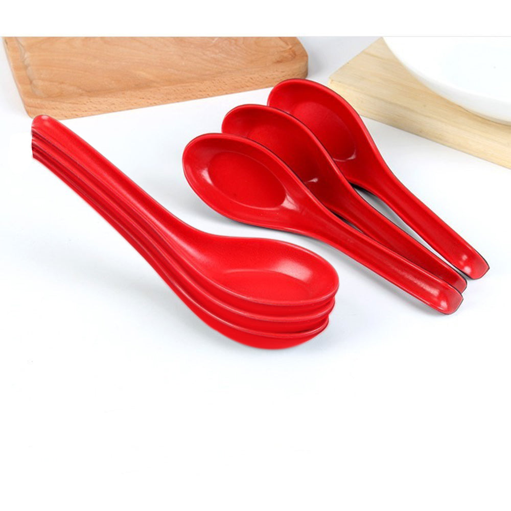 2393 Microwave Safe, Unbreakable, Colorful Soup/Dessert Spoons, Food Grade Set of 6 Pcs, DeoDap