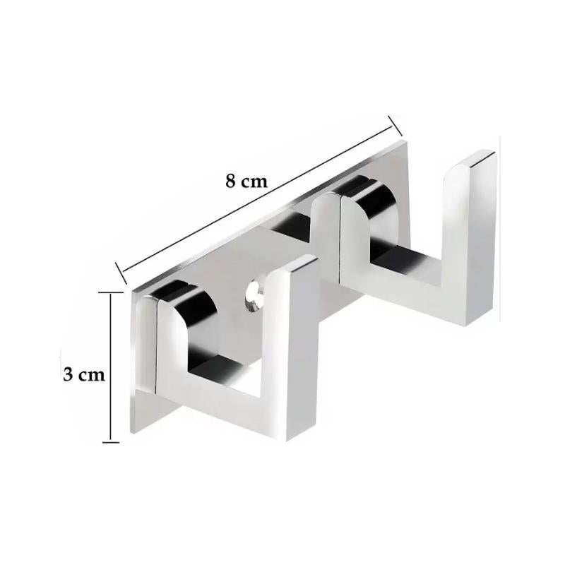 472_2 Pin Cloth Hanger Bathroom Wall Door Hooks For Hanging keys,Clothes Holder Hook Rail (Pack of 3) DeoDap