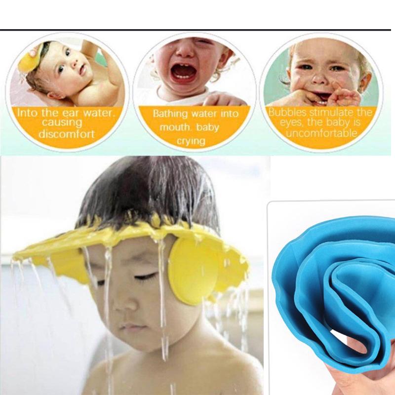 0378 Adjustable Safe Soft Baby Shower cap BUDGET HUB