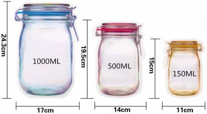 0855 Plastics Transparent Jar Shaped Stand-up Pouch With Zipper DeoDap