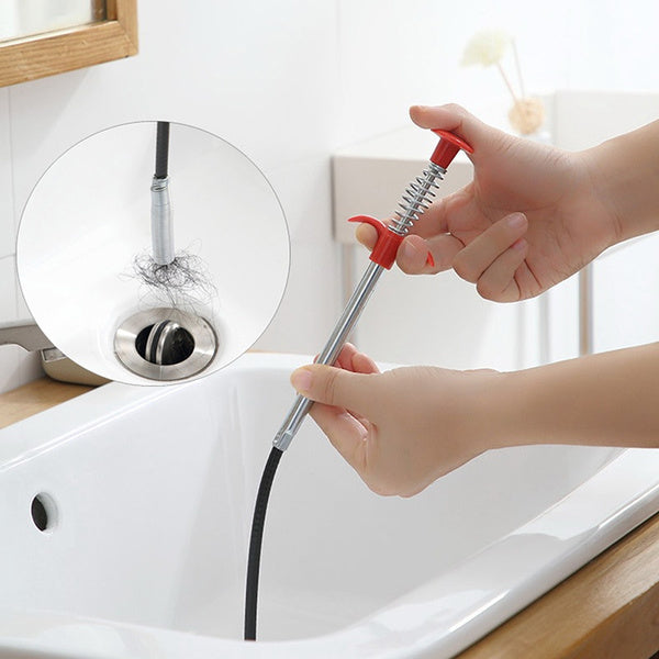 1628 Multifunctional Cleaning Claw Pilpe Cleaner Drainage Block Remover Drain Spring Pipe Dredging Tool, Drain Cleaning Tool for Hair Drain Drain Cleaner Sticks drain pipe clearer (290 Cm)