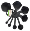106 Plastic Measuring Cups and Spoons (8 Pcs, Black) BUDGET HUB