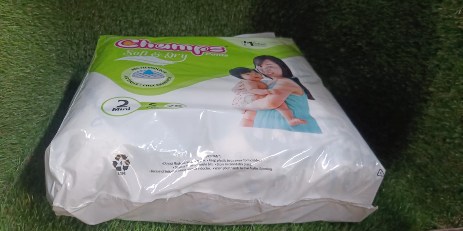 0960 Champs Soft and Dry Baby Diaper Pants  78 Pcs (Small Size  S78)