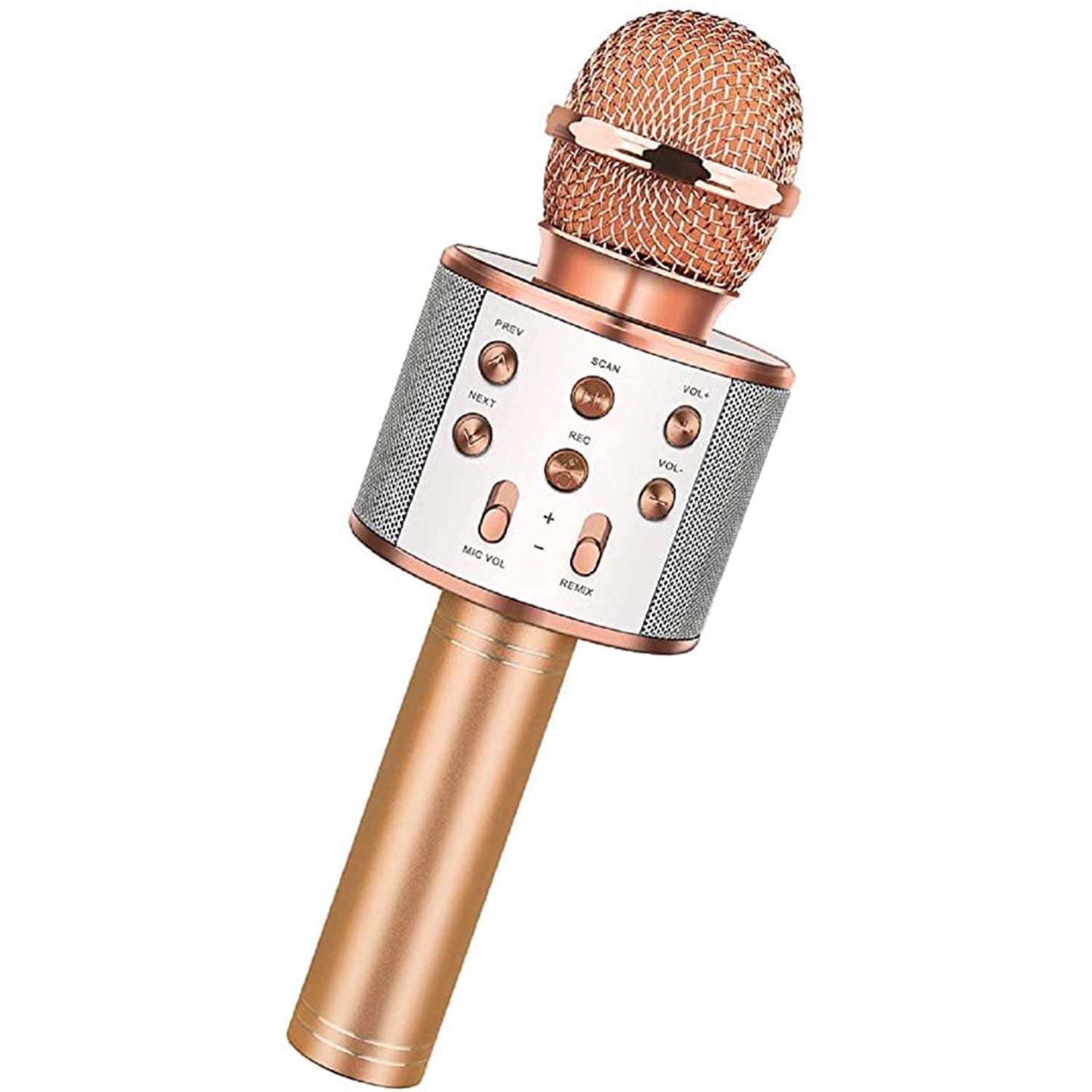 6438 Wireless Bluetooth Recording Condenser Handheld Microphone Bluetooth Speaker Audio Recording Karaoke with Mic (Multicolor 1 Pc) DeoDap