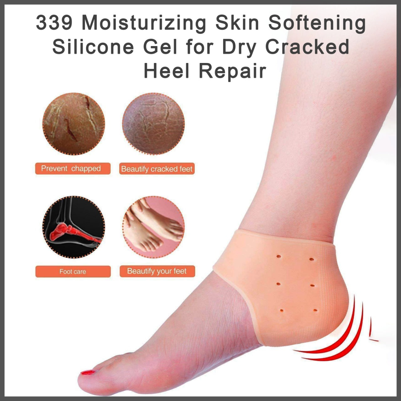 339 Moisturizing Skin Softening Silicone Gel for Dry Cracked Heel Repair (Multicolour) BUDGET HUB