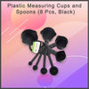 106 Plastic Measuring Cups and Spoons (8 Pcs, Black) BUDGET HUB