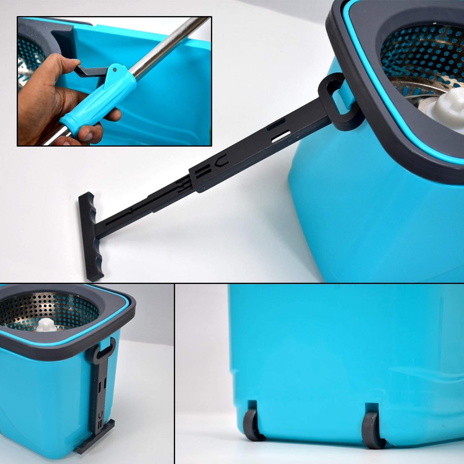 4027 QUICK SPIN MOP PLASTIC SPIN, BUCKET FLOOR CLEANING, EASY WHEELS & BIG BUCKET, FLOOR CLEANING MOP WITH BUCKET