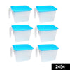 2454 Air Tight Unbreakable Big Size 1100 ml Square Shape Kitchen Storage Container (Set of 6) DeoDap