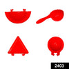 2403 4 Pcs Plastic Red Kitchen Tool Mould Dough Press DeoDap