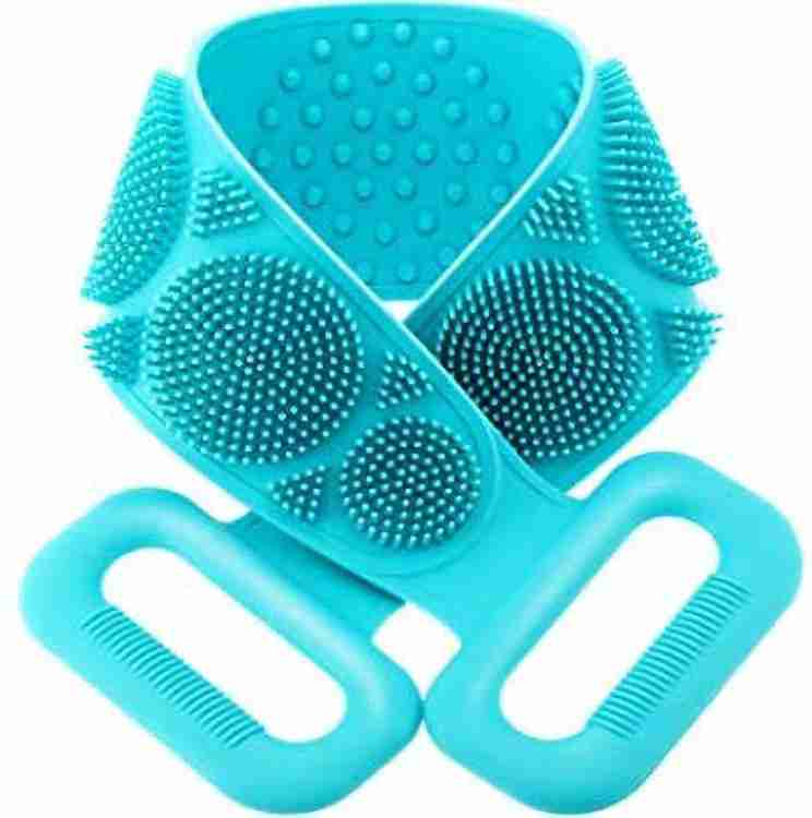 1302 Silicone Body Back Scrubber Double Side Bathing Brush for Skin Deep Cleaning DeoDap