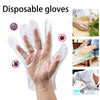 0670 Plastic Transparent Disposable Clear Gloves (White) (100Pc) DeoDap