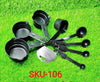 106 Plastic Measuring Cups and Spoons (8 Pcs, Black) BUDGET HUB